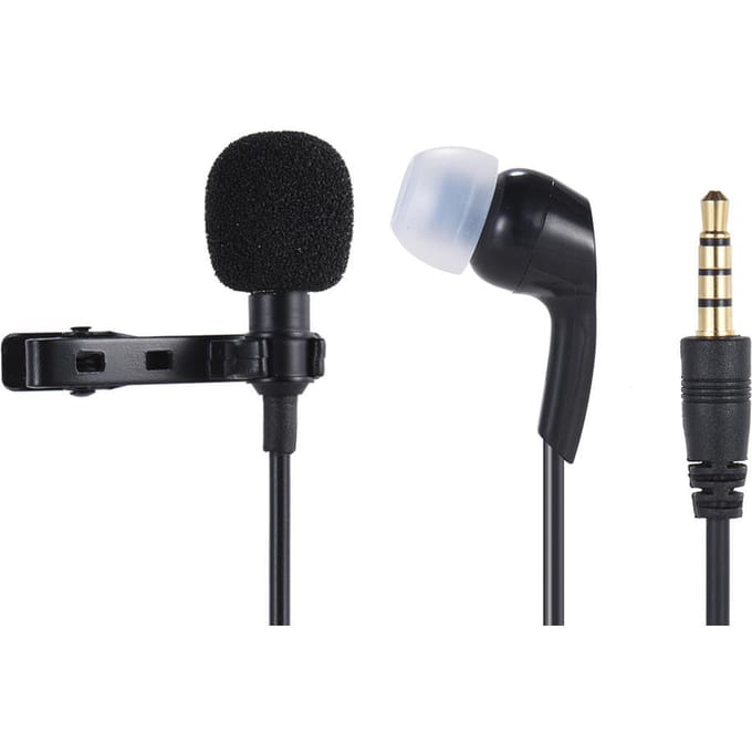 Stéréo Lavalier Microphone Casque Écouteur Casque pour iPhone SAMSUNG PC noir