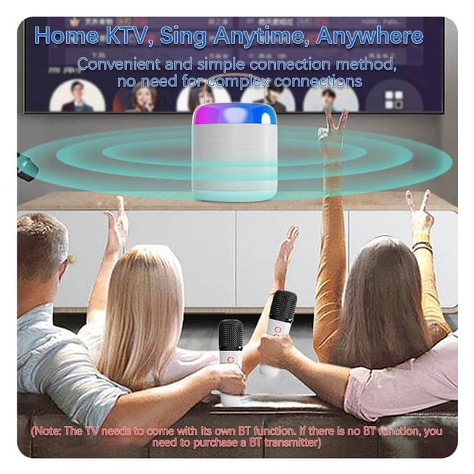 Draagbare microfoon en soundbox set Mini karaokemachine BT-luidspreker met 2 microfoons Thuis Buiten