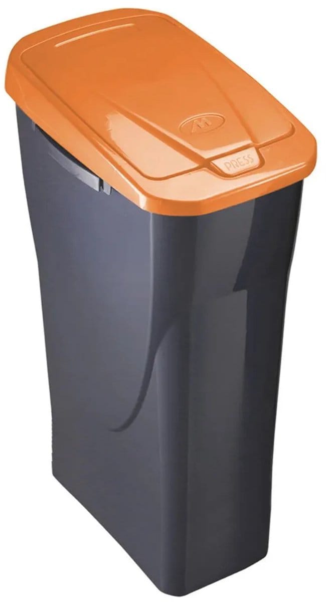 Rubbish bin Black/Orange polypropylene (15 L)