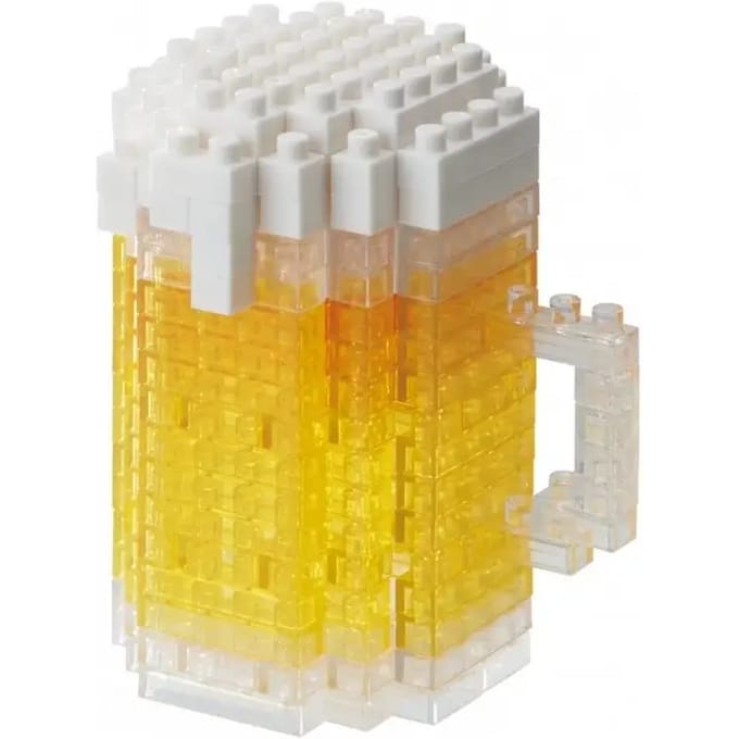 Bandai - Nanoblock - Bier - Mini Brick Figuur - Bouwset - Pixel Bierpul Object Beeldjes Bouwpakket - NBC245
