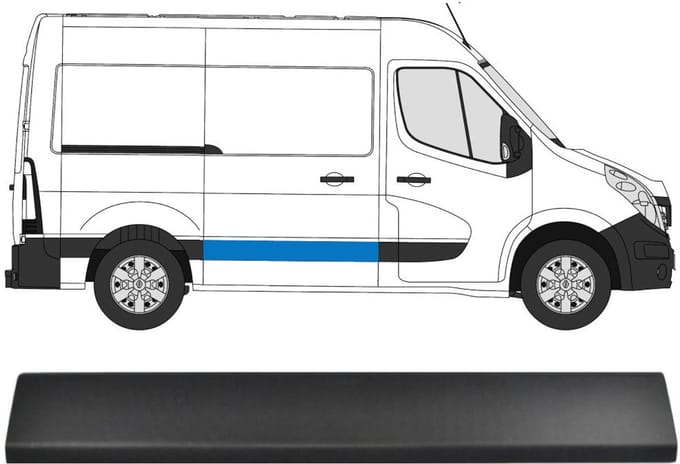 Sierlijst zijlijst schuifdeur voor Renault Master 2010- / Rechts