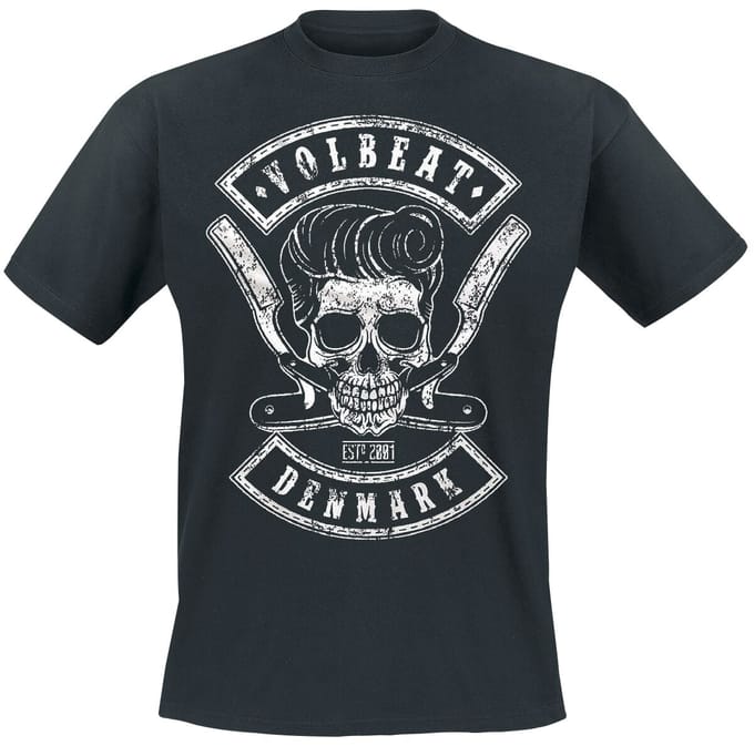 Volbeat T-shirt - Denmark Skull - S tot 5XL - zwart