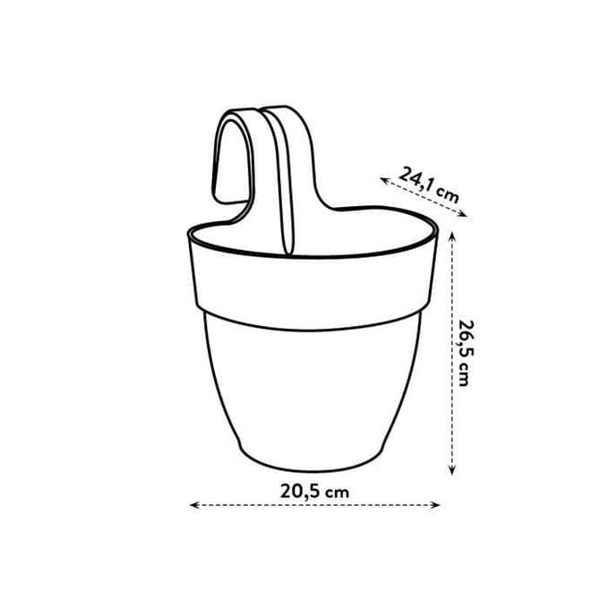 ELHO Pot de fleurs balcon Vibia Campana Easy Hanger Small - Anthracite - Balcon extérieur - L 24.1 x W 20.5 x H 26.5 cm gris