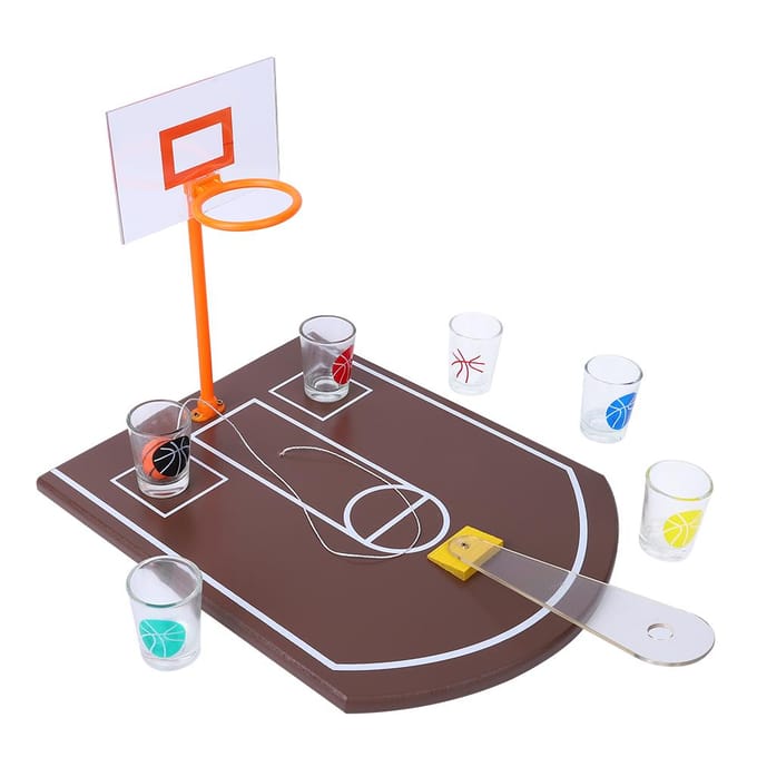 Acryl Tafelbasketbal Drinkspel Mini Innovatief Bordspel voor Bar Feest Entertainment white