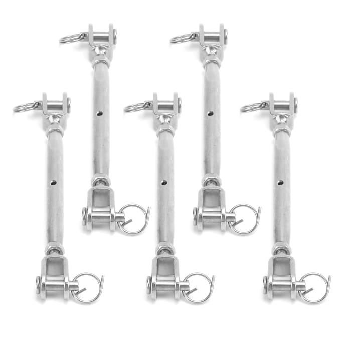 5pcs Crochet Robuste en Acier Inoxydable Tendeur de Corde Durable Crochet de Tension pour Câble en Acier