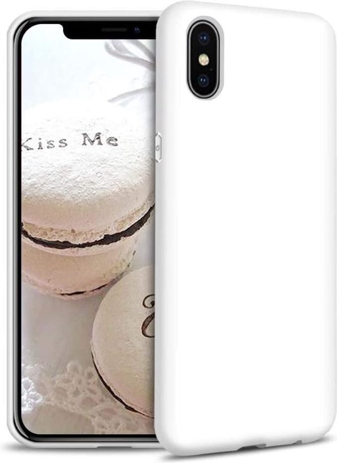HB Hoesje Geschikt voor Apple iPhone XS Max - Wit - Siliconen Back Cover
