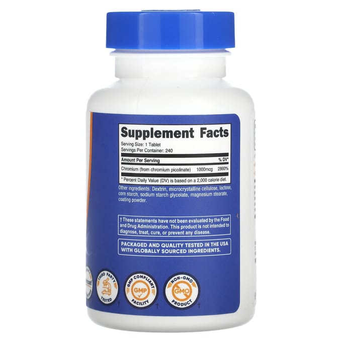 Chromiumpicolinaat, 1.000 mcg, 240 tabletten