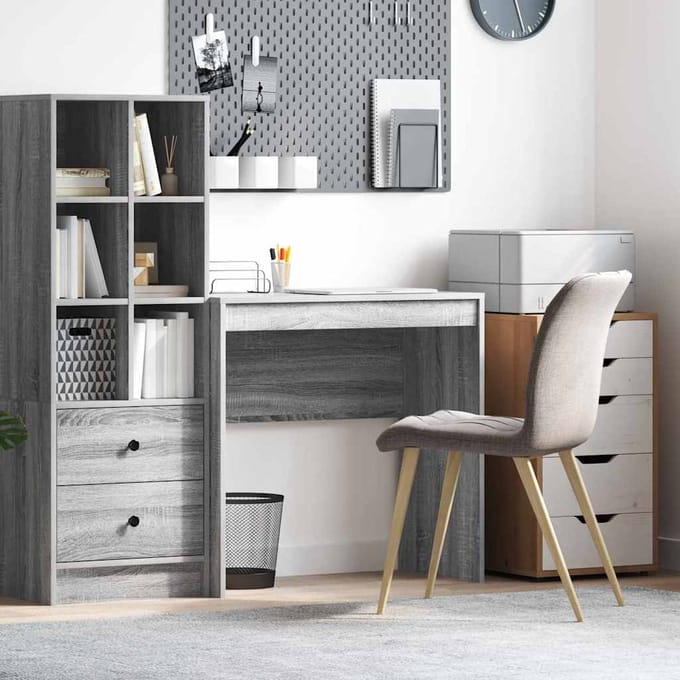vidaXL - Bureau - Grijs - Sonoma - 80 - x - 40 - x - 76 - cm