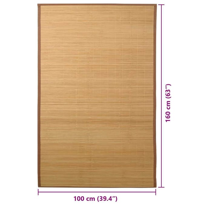 Vidaxl Bamboe Mat voor de Vloer, 100x160 cm, Bruin