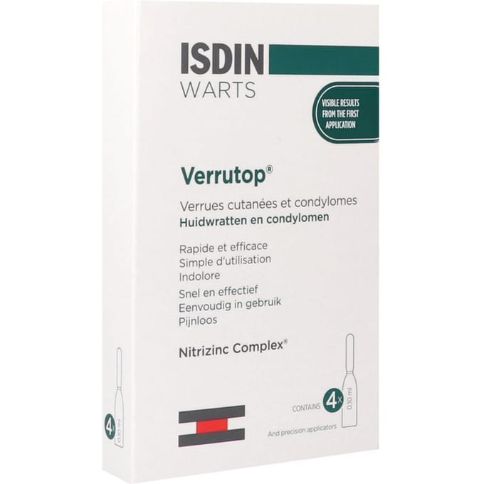 Isdin Verrutop Warts Oplossing / Behandeling Wratten 4 X 0,1ml Flesjes