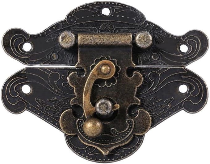Latch Hasp gesp voor Sieraden Kast en Meubels - Lock Plaat van Hout - Pad Borst Lock - 3.2" x 2.5"