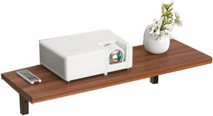 Projector standaard - Muurplank - Thuisbioscoop - Ruimtebesparend ontwerp - Klein formaat - Bruin