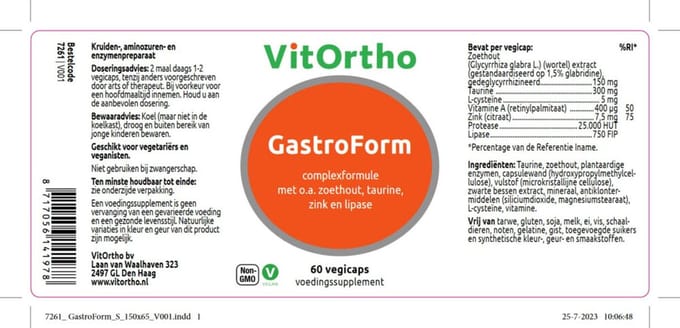 Vitortho GastroForm 60 vegacapsules