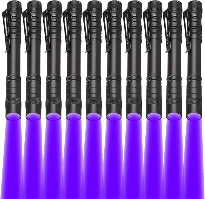 Mini UV Zaklamp - Blacklight Pen - Vlekken Opspeuren - Waterdicht Ontwerp - 10 Stuks - UV
