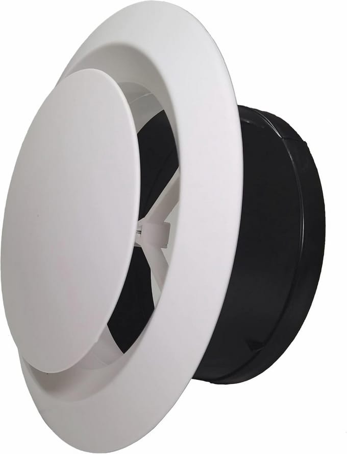 Rond ventilatierooster 75mm met insectenbescherming en weerbestendig ontwerp