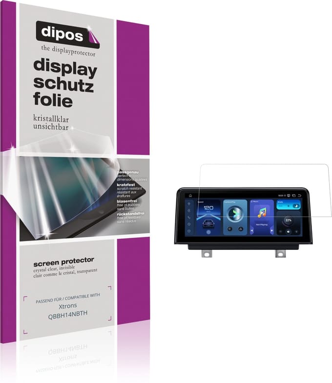 dipos – 2x Beschermfolie geschikt voor Xtrons QBBH14NBTH | Krasbestendige & heldere Screenprotector Ultra-Thin