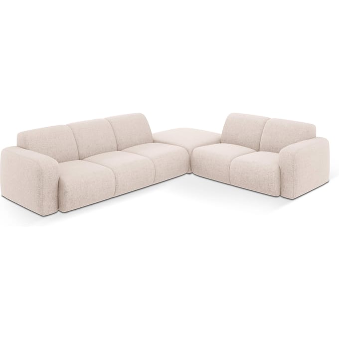 Hoekbank Lola rechts chenille met hocker | Windsor & Co