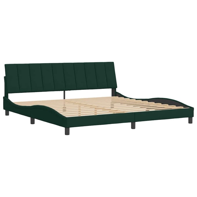 vidaXL - Bedframe - zonder - matras - "Hanko" - 200x200 - cm - fluweel - donkergroen