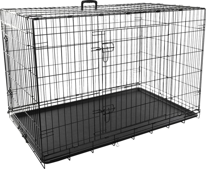 Hondenbench - draadkooi hond - Flamingo Keo Zwart - XXL - metalen hondenkooi - 120x76x82 cm