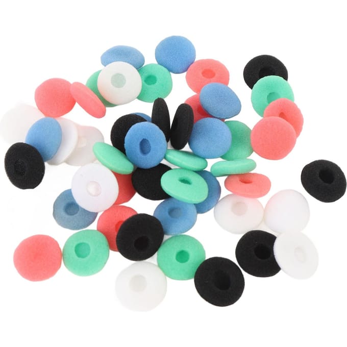 50 stuks Oordopjes Spons Kap Zwart Wit Rood Blauw Groen 15 mm Geluidsisolatie Spons Oordopje Tip voor MP3 gray