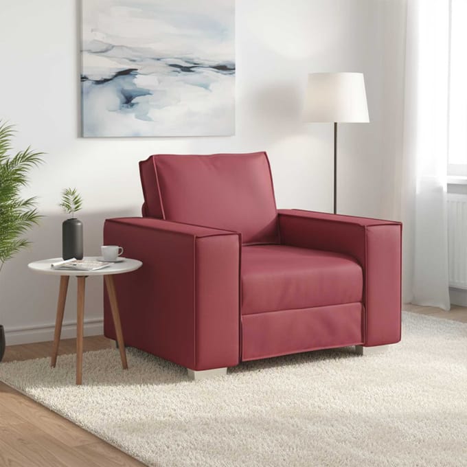 vidaXL - Sofa - Stoel - Wijnrood - 100 - cm - Kunstleer