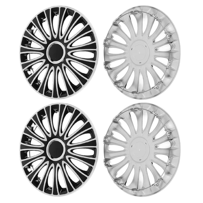 4 Stuks Naafkap 15 Inch Zwart Naaf Beschermende Decoratieve Naafkap Vervanging Voor Fiat 500 white