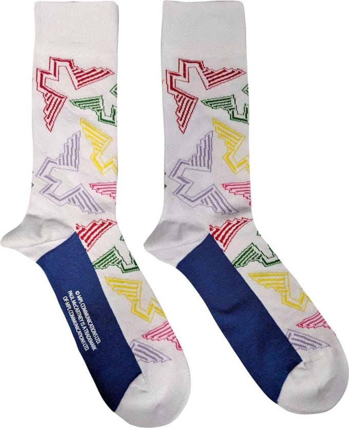 Paul McCartney - Wings Logos Sokken - EU 40-45 - Wit