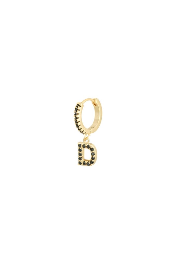 Oorbellen Letter D Zwart Copper