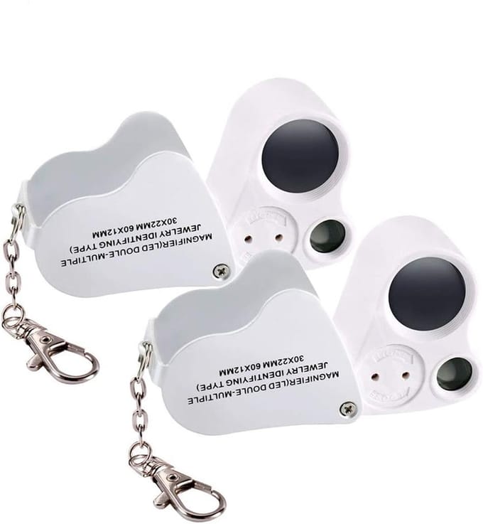 Vergrootglas Set - Dubbele Loep - Sieraden Inspectie - Inclusief LED Licht - 30x 60x Vergroting