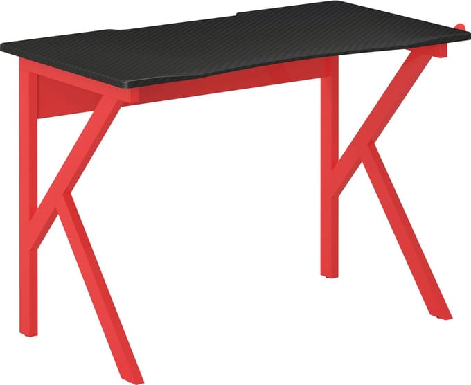 Piranha ZORRO Gamebureau – Compact Computerbureau – Zwart/Rood – Koolstofvezel