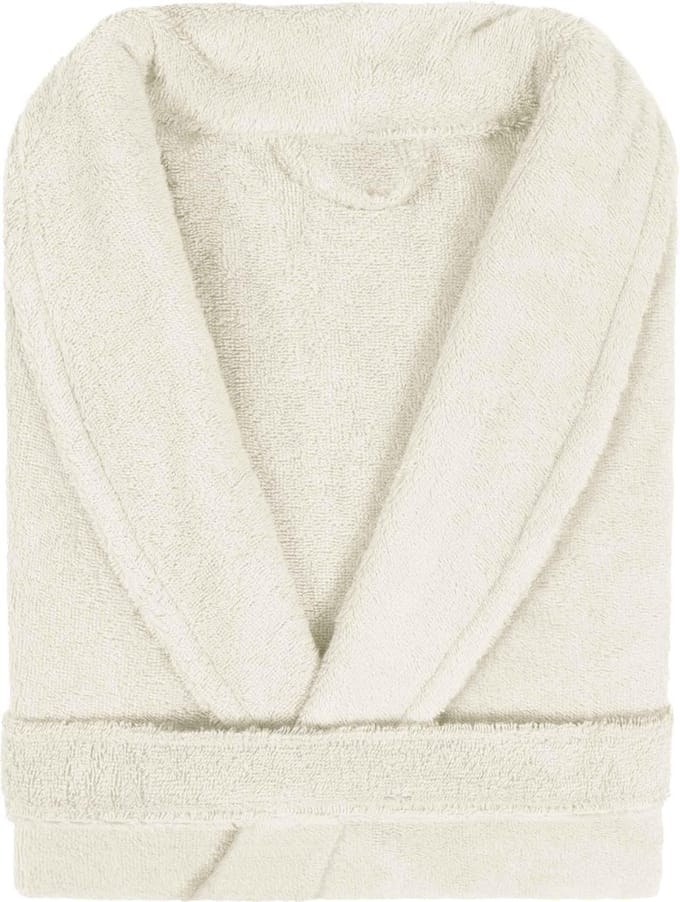 Badjas Badstof Uni Pure Royal met Shawlkraag Ecru col 1670 Maat M