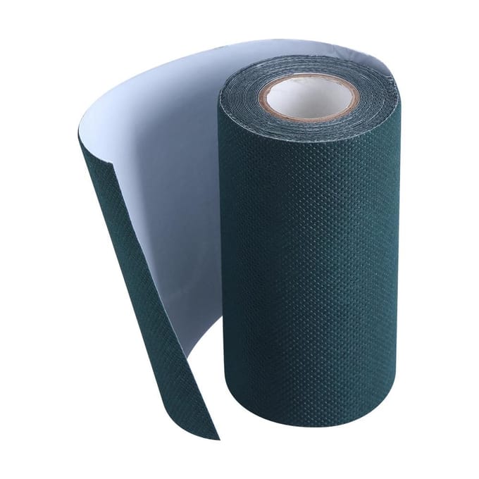 5m x 15cm Kunstgras Groen Verbindingsbevestiging Gazontape Zelfklevend Gazon Tapijt Naaien zwart