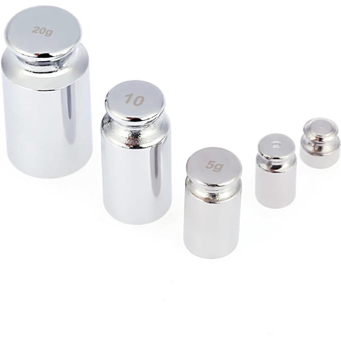 Gewicht 1g 2g 5g 10g 20g Precisie Chroom Plating Kalibratie Gram Schaal Set zilver
