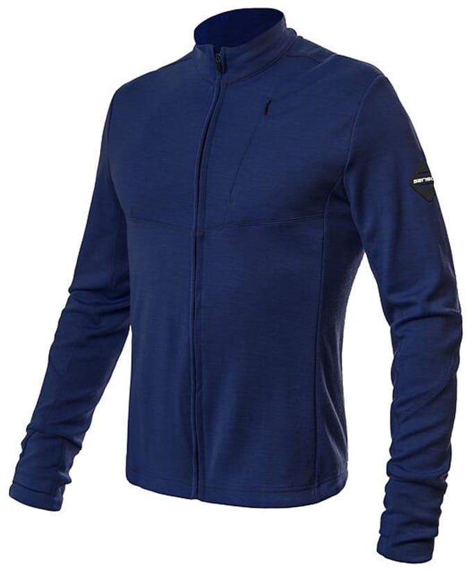 Sensor - Outdoor - Merino Wol - Baselayer - Lange Mouw - Full Zip - Heren - Donkerblauw - Large
