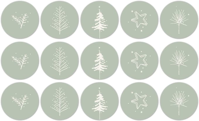 10x Stickers Kerst Wit Sali