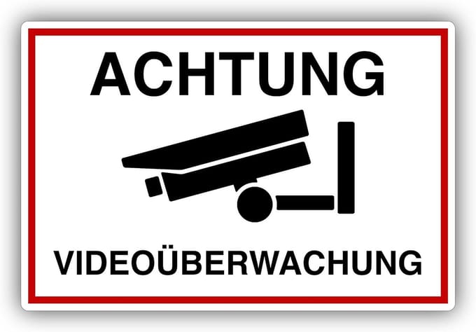 Bewakingsbord - Camerabewaking - Veiligheid - Weerbestendig UV - 20 x 30 cm - Wit