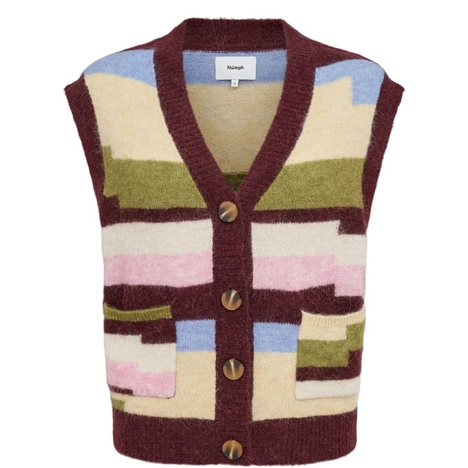 Dames gilet met pixelstrepen Nümph Nuriette