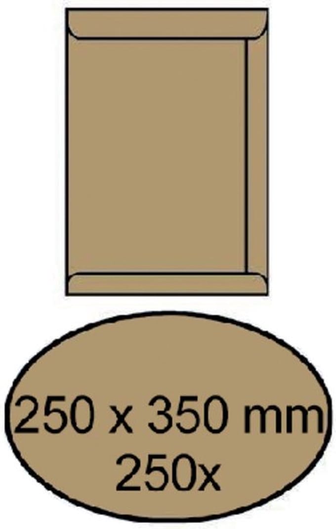 Envelop akte 250x350mm zelfklevend 90gr bruin 250stuks