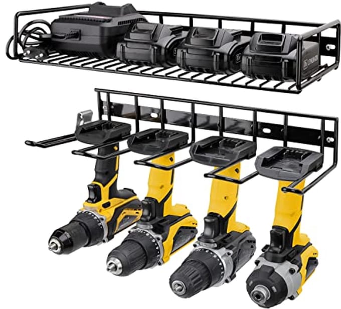 4-Bay/1-Plank Handheld & Power Tools Organizer - Wandmontage Opbergrek voor Garage en Werkplaats