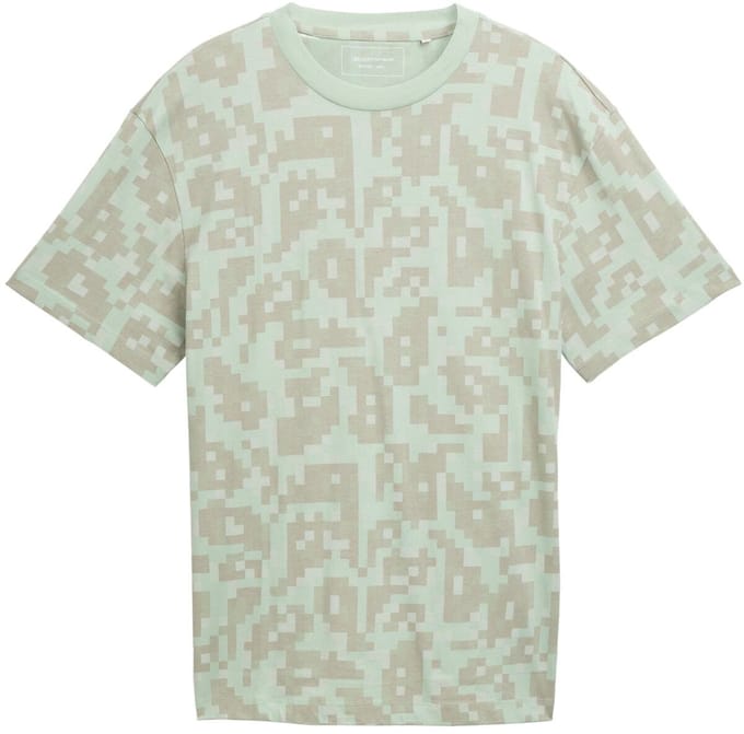 Tom Tailor Denim - Relaxed T-shirt met patroon - Maat S - mint green big pixel print