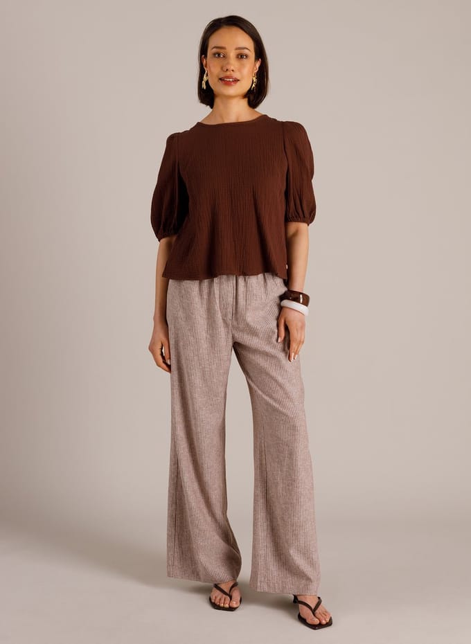 YEST Maja Tops - Coffee Brown - maat 42