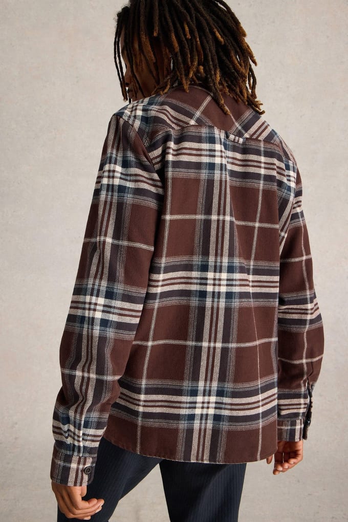 White Stuff Darwen Check Overshirt Brown Multi Taglia: S | Camicie Casual Outlet | Uomo | Marrone