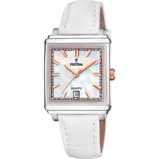 Festina F20682/1 On The Square Dames Horloge Parelmoeren Wijzerplaat