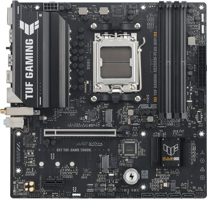 ASUS TUF Gaming A620AM-PLUS WIFI - Moederbord - Socket AM5 - Micro-ATX - AMD A620A chipset