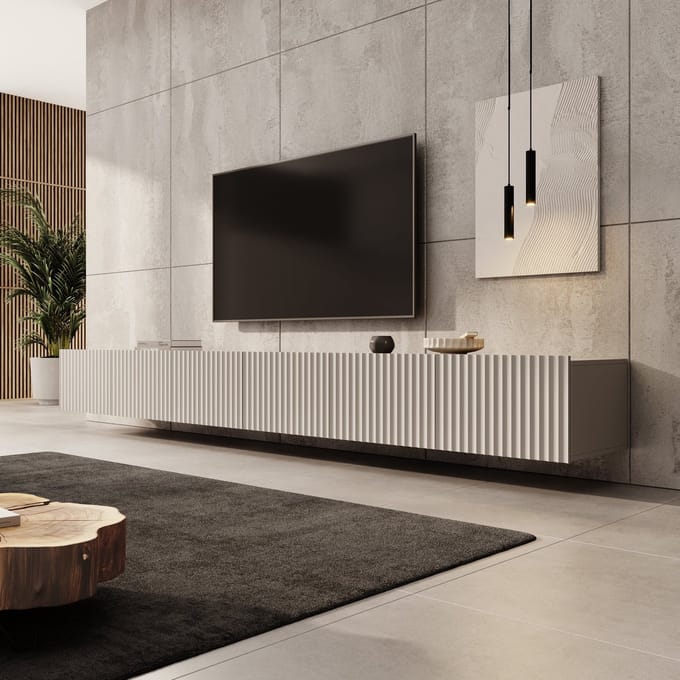 Meubella - TV-Meubel Pepinos - Beige - 300 cm