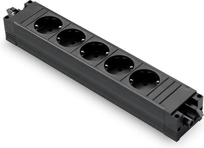Bachmann Step - Stekkerdoos - 5x 230V - GST18-3 In- en uitgang - Zwart