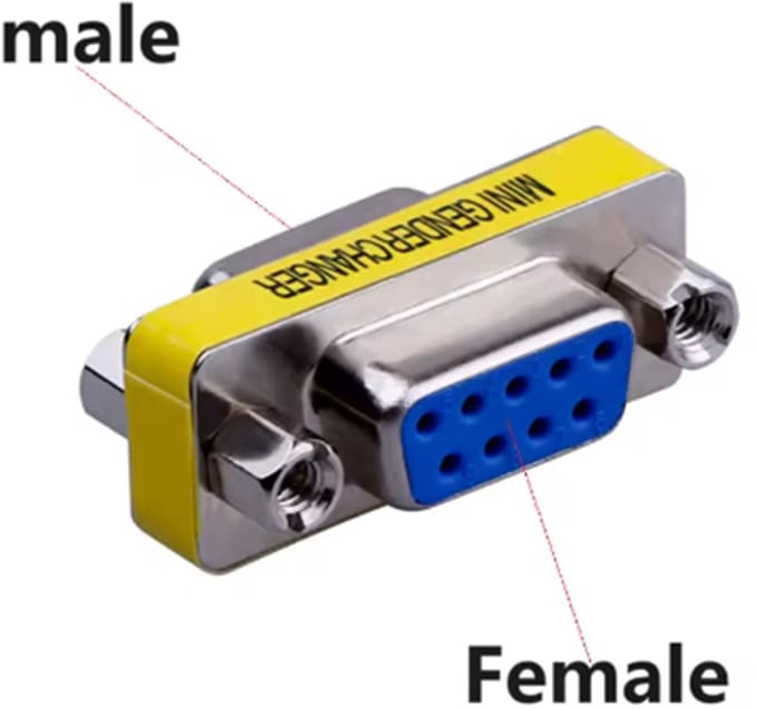 Gender Changer DB9 M/F – Seriële Verloopadapter Mannetje naar Vrouwtje
