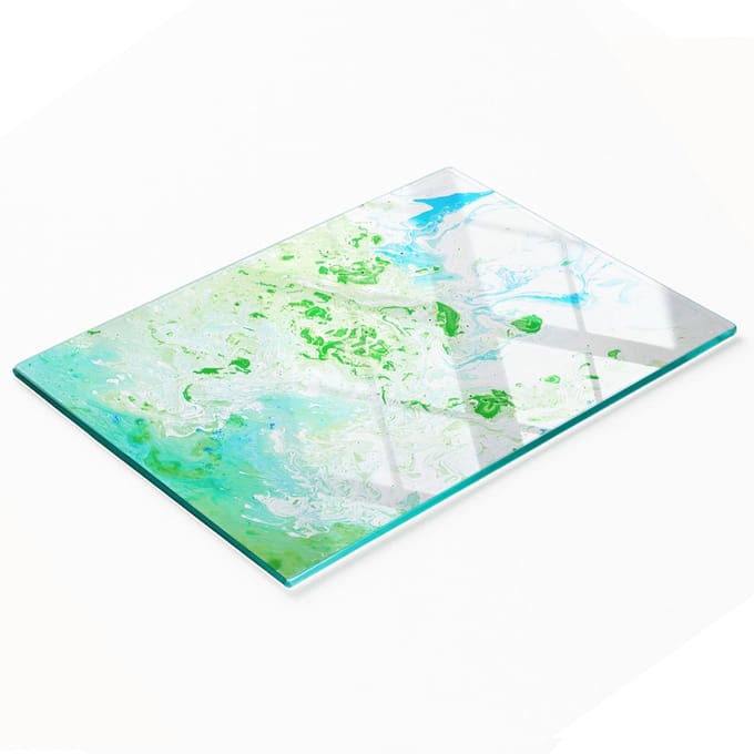Keukenplank van gehard glas met decoratieve abstracte afbeeldingen, 80x52 cm