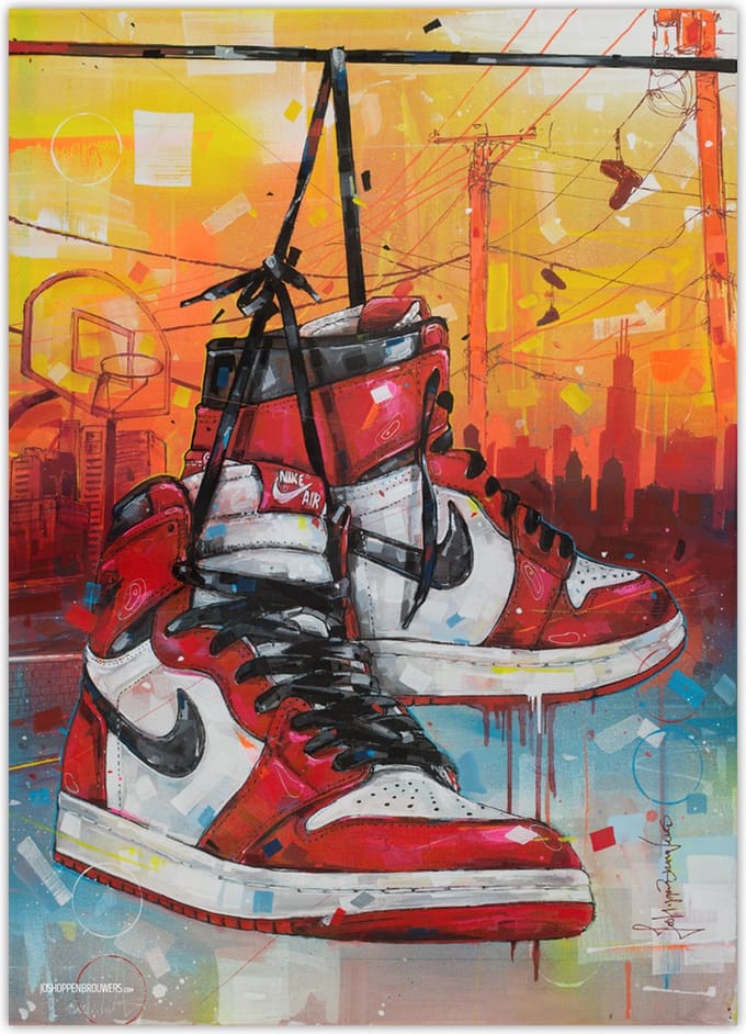 Sneaker poster powerlines Chicago vullend 50x70 cm