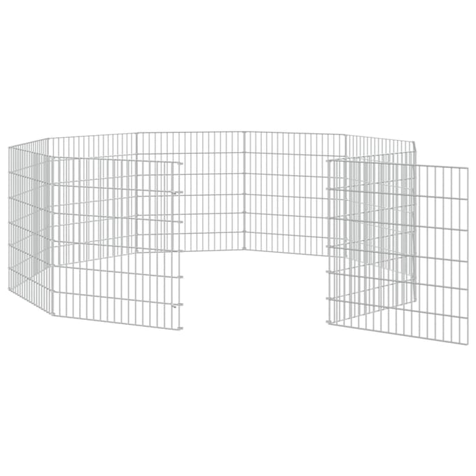 vidaXL - Dierenverblijf - 10 - panelen - 54x60 - cm - gegalvaniseerd - ijzer